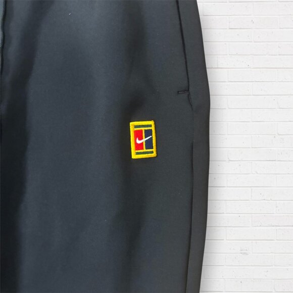 NIKE NikeCourt Dri-FIT Black Heritage Tennis Knit Sport Slim Fit Athletic Pants - Picture 3 of 14